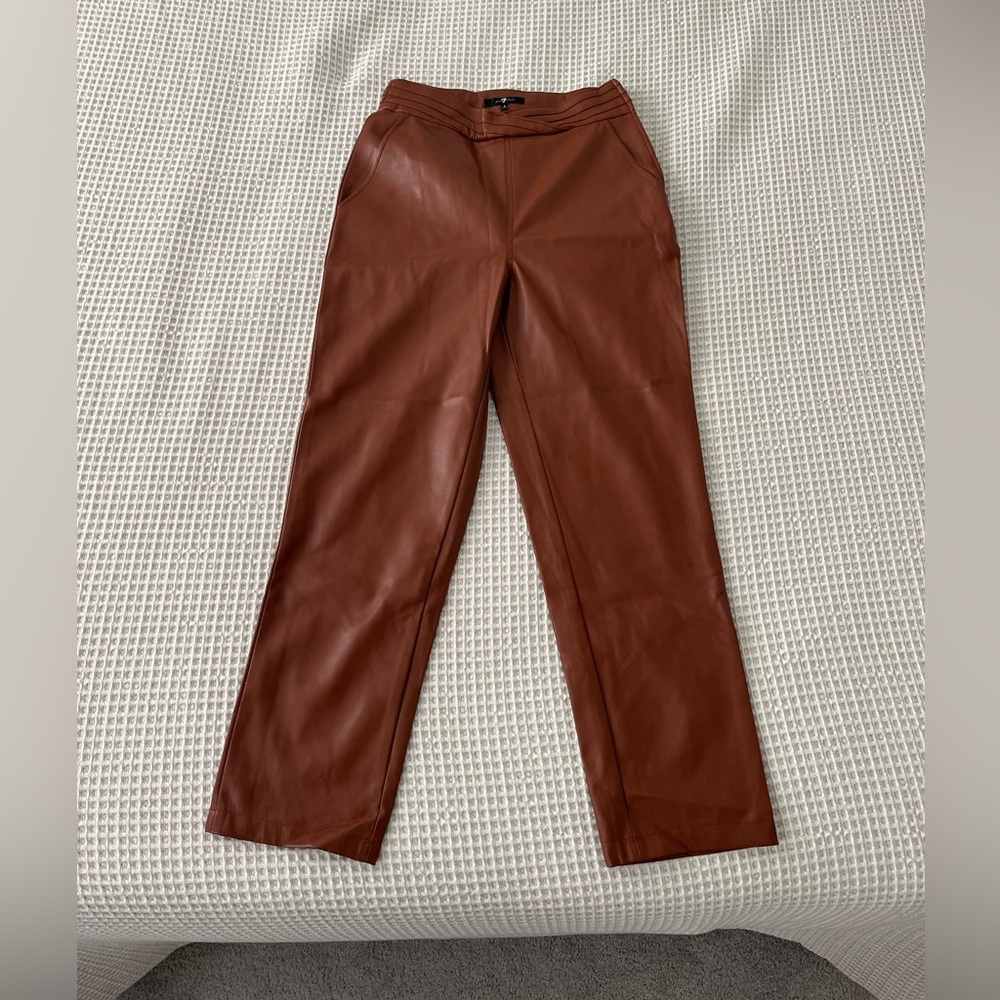 7 For All Mankind Brown Leather Pants